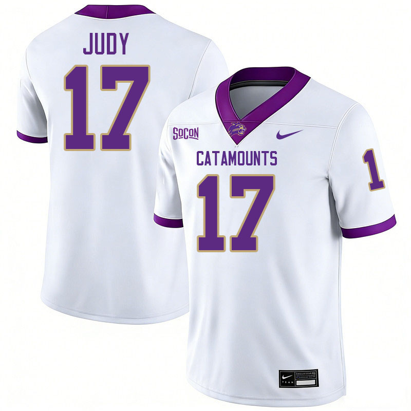 Western Carolina Catamounts #17 Bennett Judy College Football Jerseys,Uniforms-White
